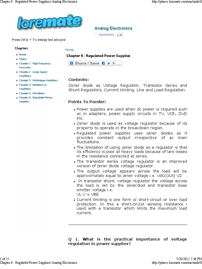 Regulated Power Supplies Explained | PDF | Power Supply | Rectifier