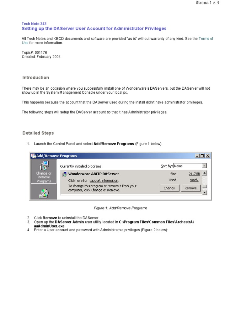 DAServer Admin Account Setup Guide | PDF