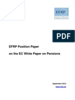 2012-09 - EFRP - Position Paper On The EC White Paper On Pensions