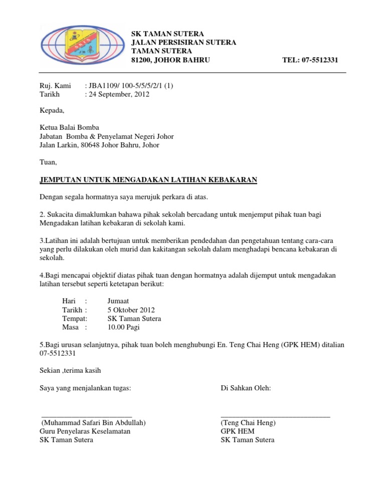 Surat Jemputan Bomba Pdf