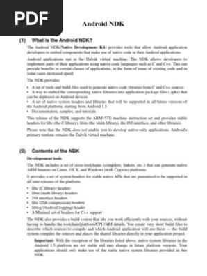 Android NDK | PDF | Android (Operating System) | Library (Computing)