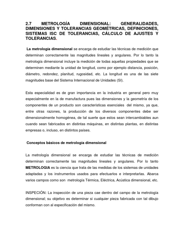 Temas 2.7 y 2.8 de metrología