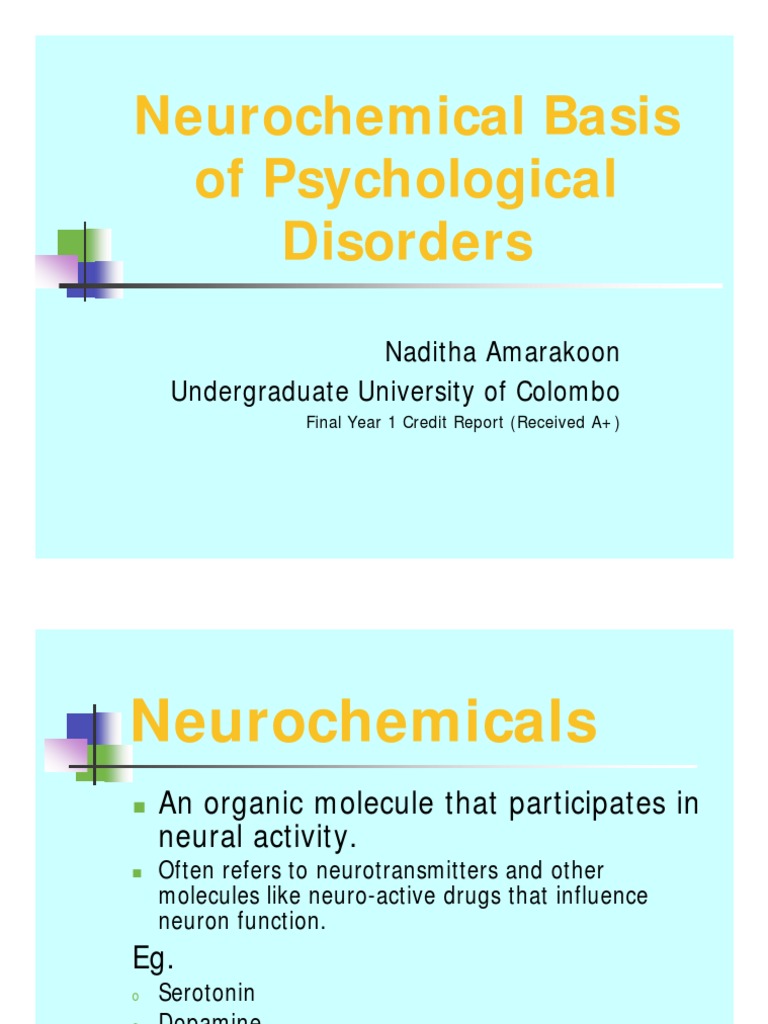 View of Neurochemical Basis of Psychological Disorders | PDF | Mental Disorder ...