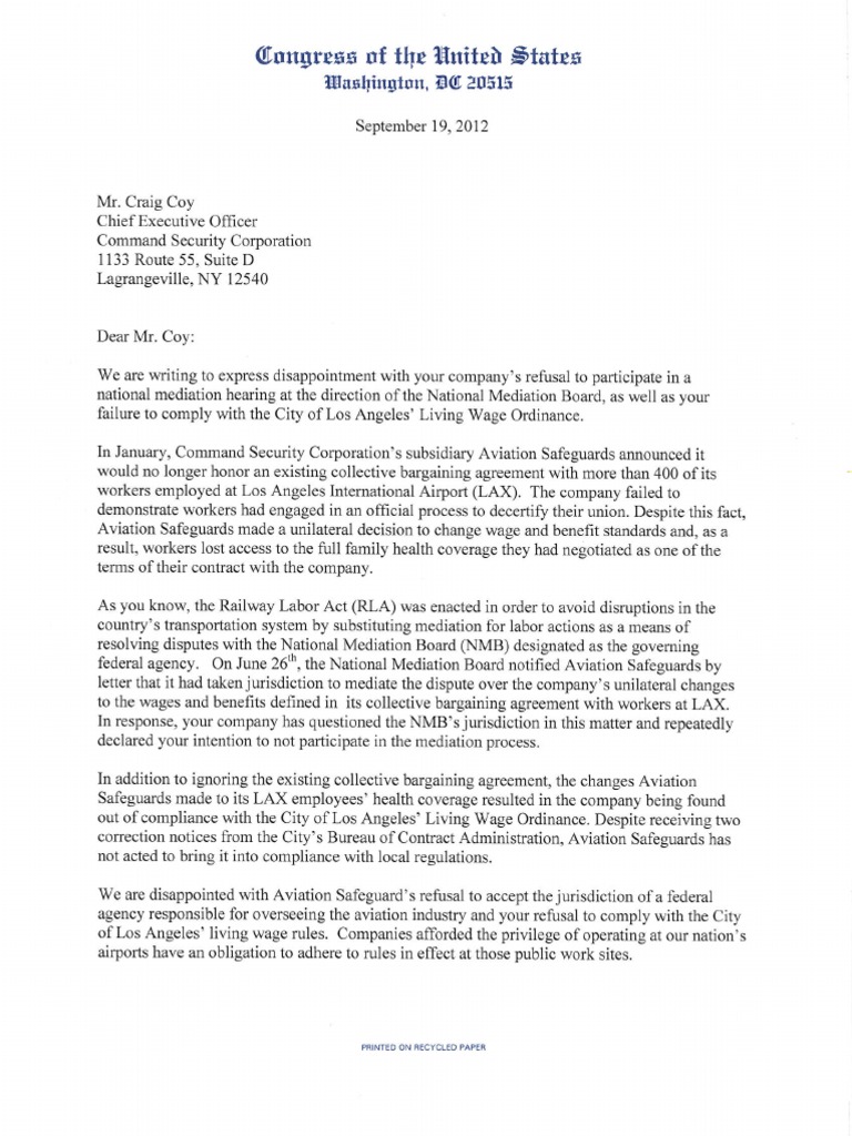 Congressional Letter To Command Security | PDF | Foreign Language ...