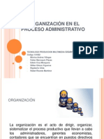 LA ORGANIZACIÓN EN EL PROCESO ADMINISTRATIVO