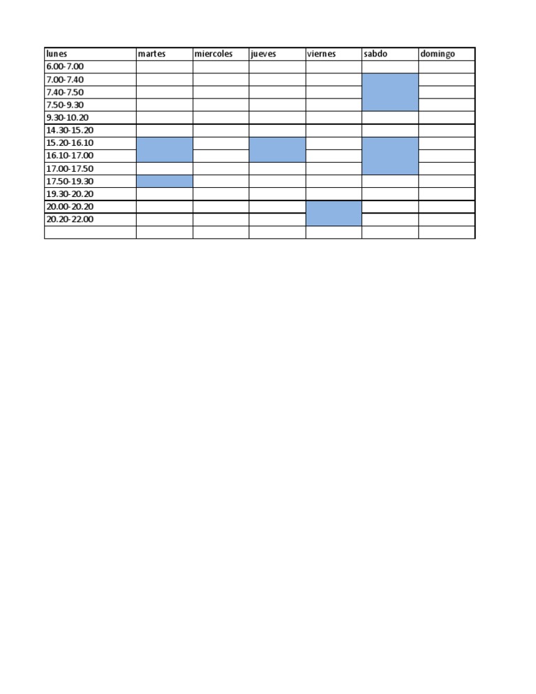Weekly Schedule Overview | PDF