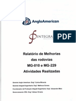 Relatório de Melhorias das Rodovias MG10 e MG 229  