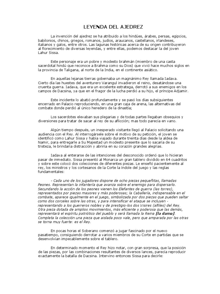 La Légende De Sissa Exercice Corrigé