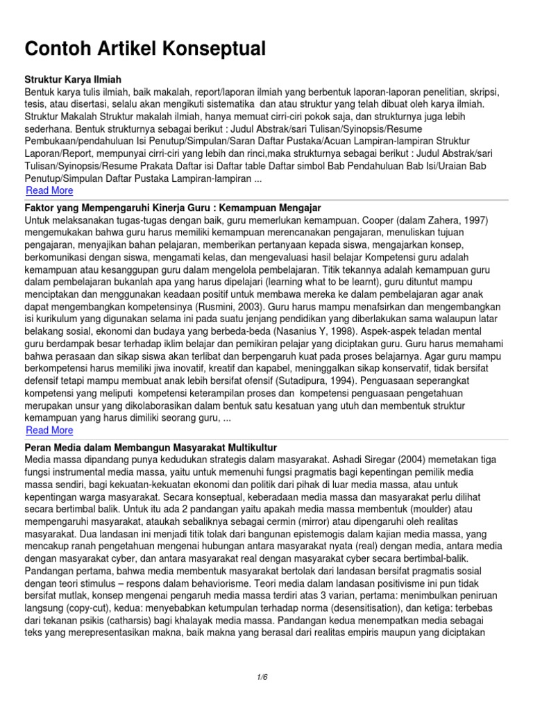 Contoh Artikel Konseptual