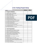 Testing Project Setup Checklist