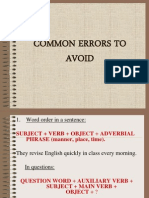 Common Errors 2