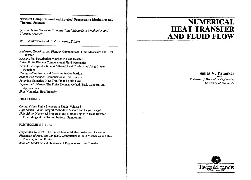 Patankar: Numerical Heat Transfer and Fluid Flow (198) 0 | PDF
