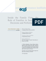 Inside The Family Firm: The Role of Families in Succession Decisions and Performance - Ecgi