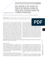 Utilización Del Modelo de Rose en El Análisis Físico de Resolución de Contraste para Dos Tecnologías de Tomografía Computarizada