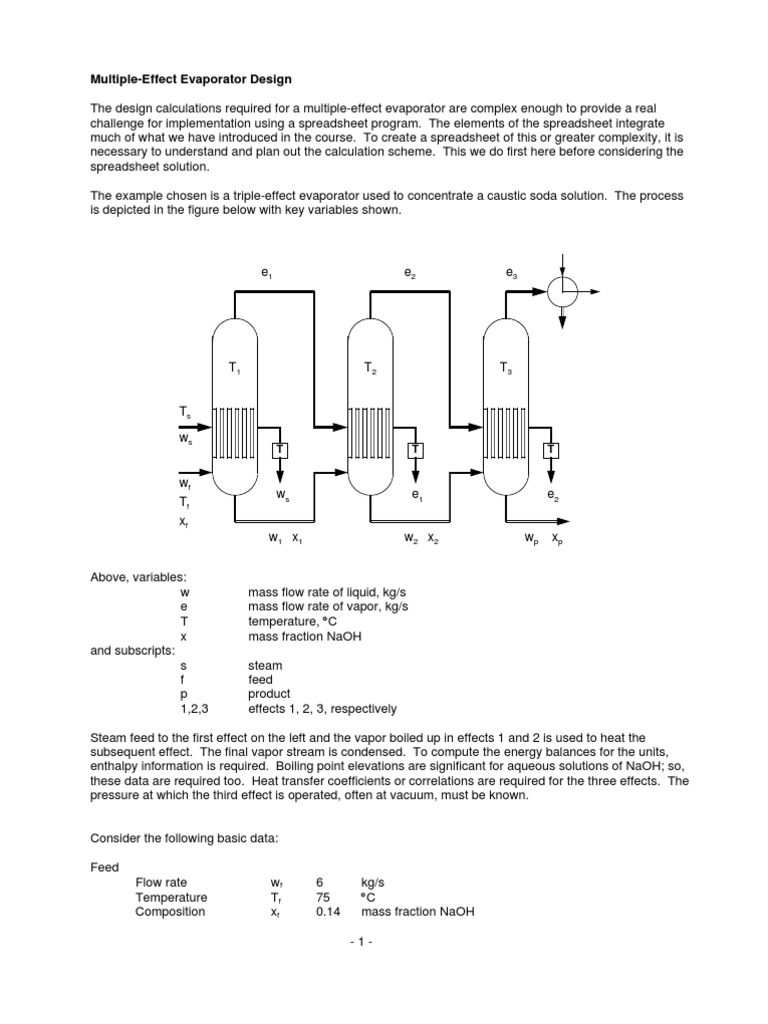 Triple Effect evaporator Branches Of Thermodynamics Chemistry