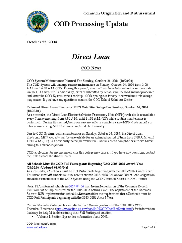COD Processing Update: Maintenance Notice | PDF | Finance & Money ...