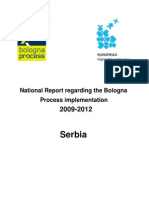 Serbia Report regarding the Bologna Process implementation 2009-2012 