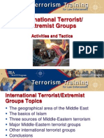 International Terrorist/ Extremist Groups: Activities and Tactics
