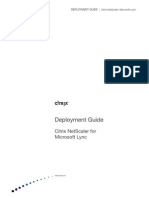 Citrix NetScaler For Microsoft Lync - Deployment Guide