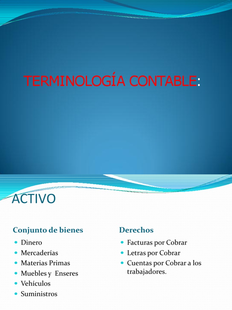 Terminologia Contable | PDF | Depreciación | Bienes (Ley)