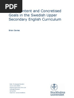 Core Content and Concretised Goals in the Swedish Upper Secondary English Curriculum