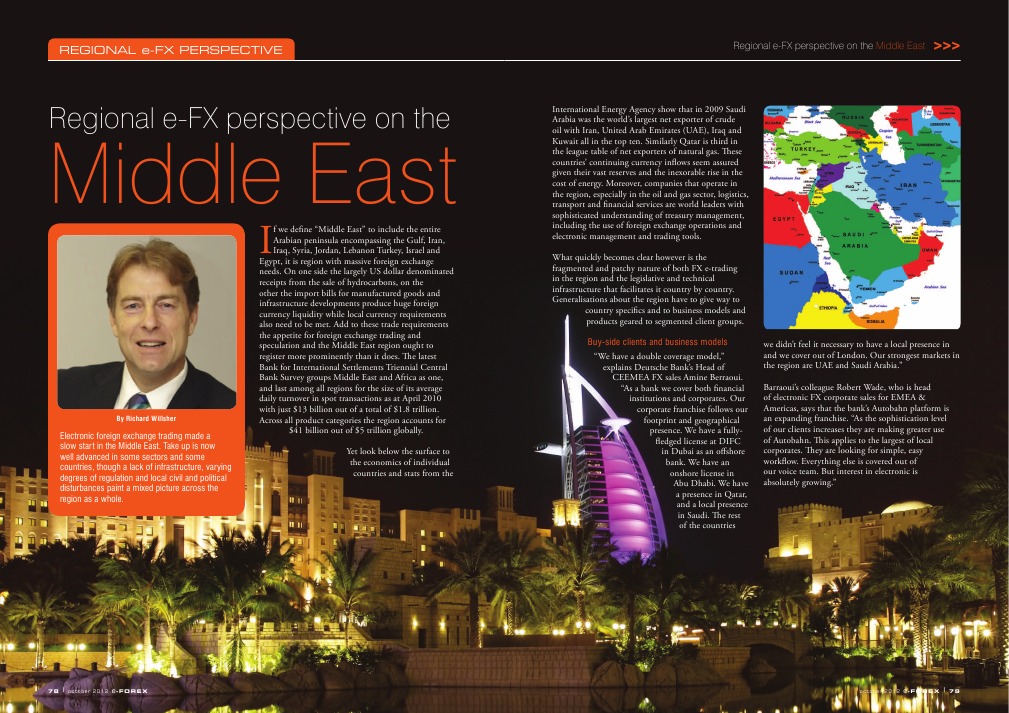 E Forex Magazine Middle East Regional Perspective Foreign Exchange - 