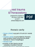 Chest Trauma &thoracostomy: Prepared by Anbese W. HU, 2nd Yr IES Dept Oct 2011