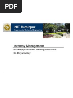 NIT Hamirpur: Inventory Management Inventory Management