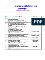 Planificarea Sedintelor Cu Parintii