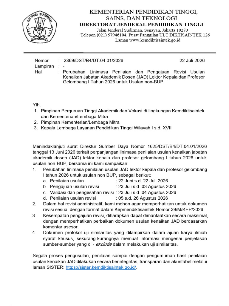 0720094607surat Dinas Karir Perubahan Timeline Usulan Non BUP Periode ...