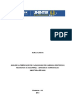 Análise da fabricação de para-choque de caminhão dentro dos requisitos de segurança e eficiência da produção