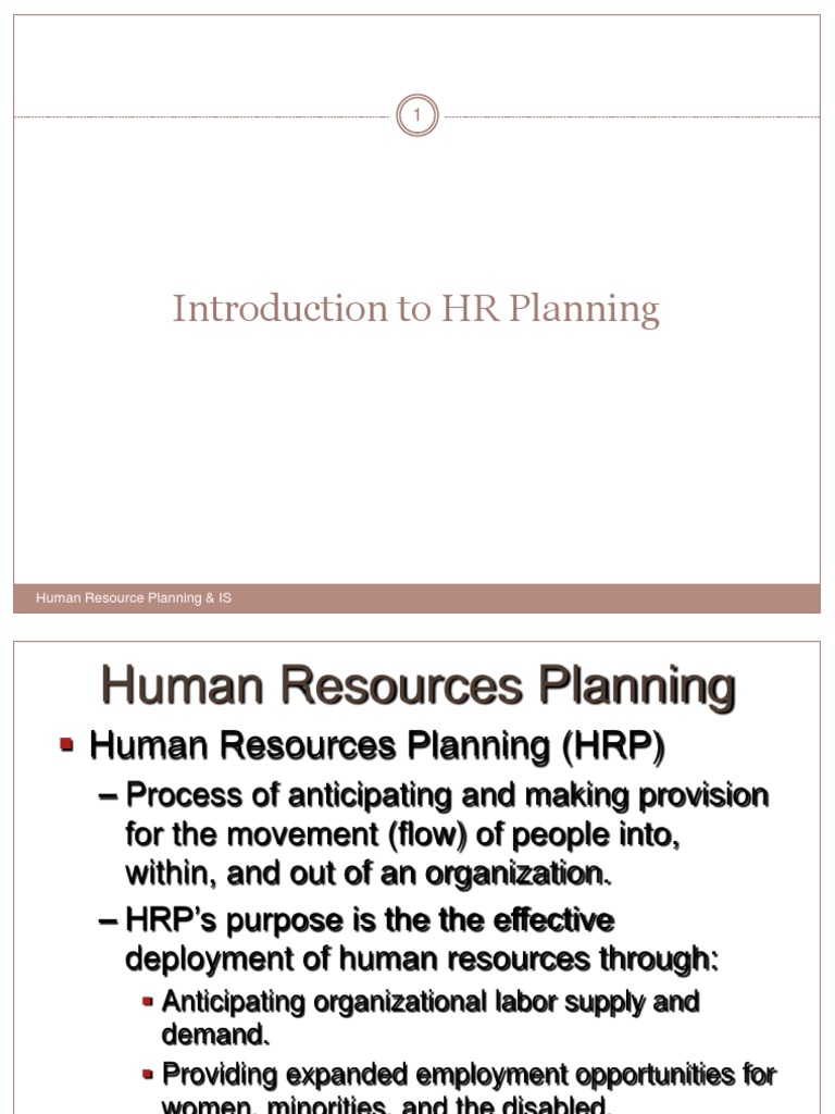 HRP Introduction | PDF | Human Resource Management | Human Resources
