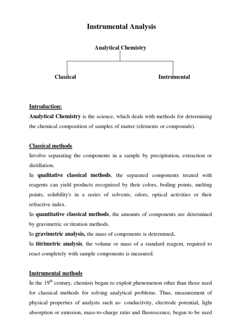 Instrumental Analysis Lecture Notes II PDF