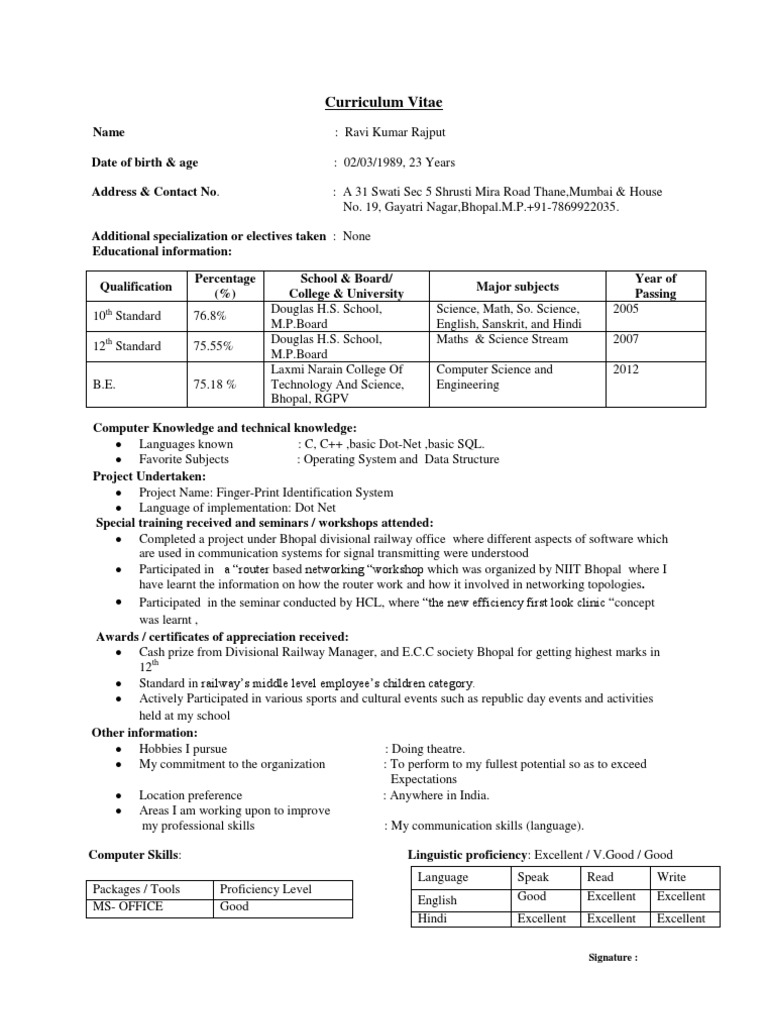 Ravi Kumar Rajput's CV Overview | PDF | Career & Growth