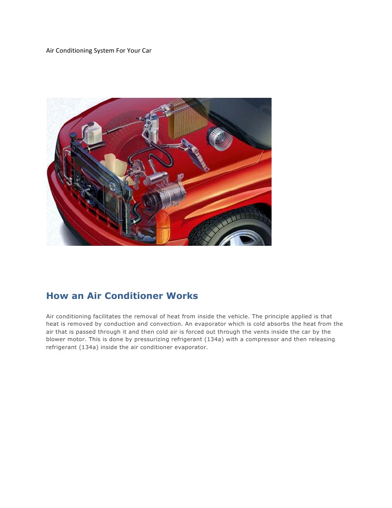 Car Air Conditioning System Overview | PDF | Hvac | Air Conditioning