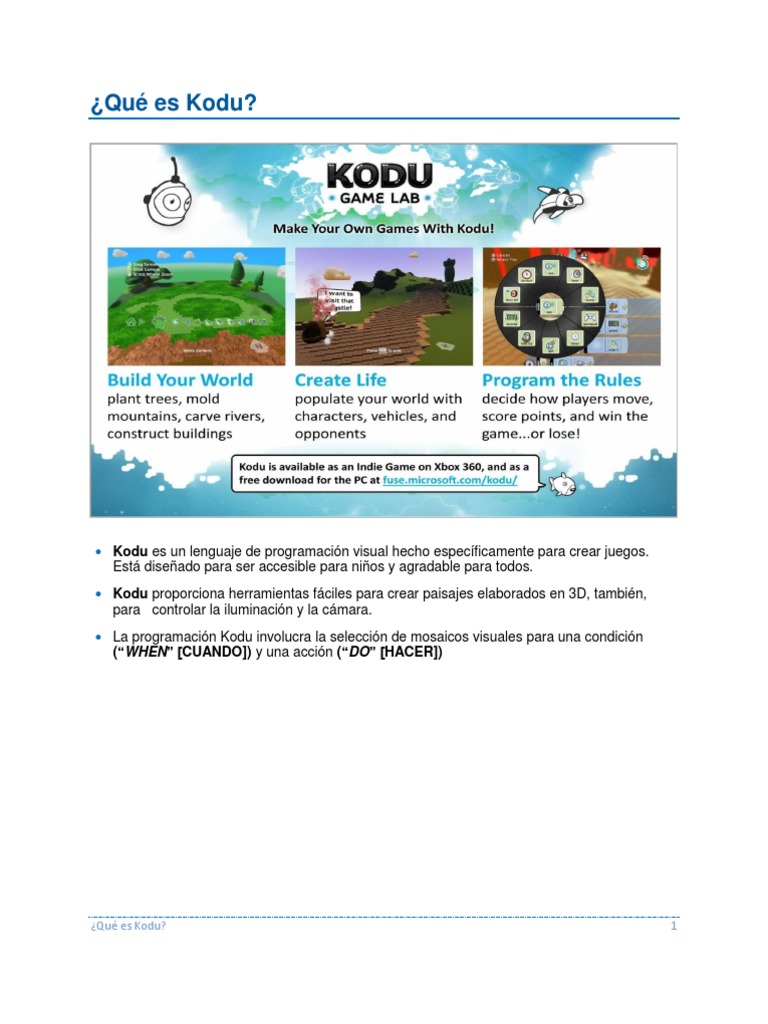 Qué es Kodu Cuentacuentos Programación de computadoras Prueba