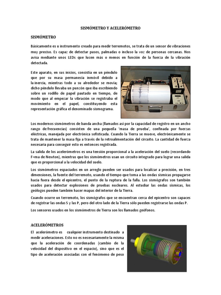 Sismómetro y Acelerómetro | PDF | Acelerómetro | Física, image size:768x1024