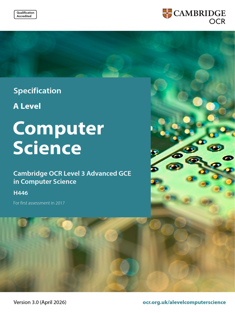 Specification Accredited A Level Gce Computer Science h446 | PDF ...