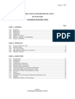 Concrete Masonry Spec Section