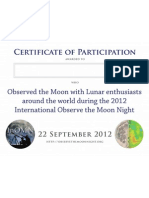 Certificate de participación en el día internacional de observación lunar