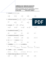 Examen de ingreso de aptitud matemática para carreras universitarias