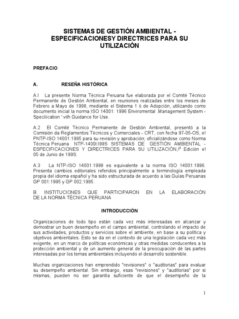 Iso 14001 | PDF | Planificación | Entorno natural