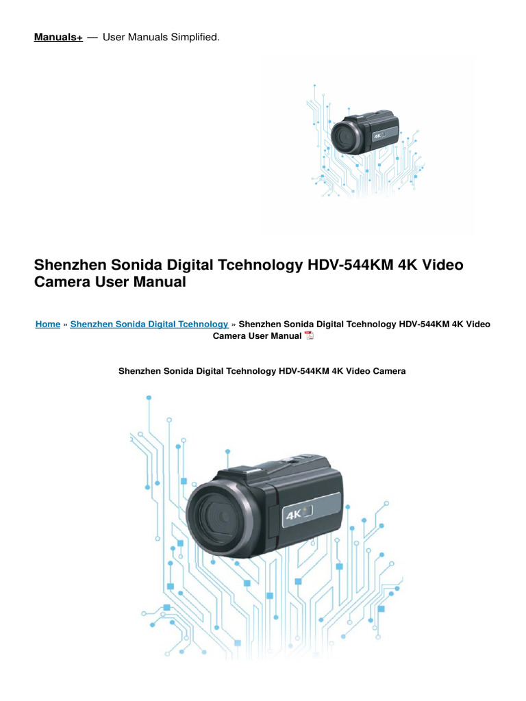 HDV 544km 4k Video Camera Manual | PDF | Camera | Video