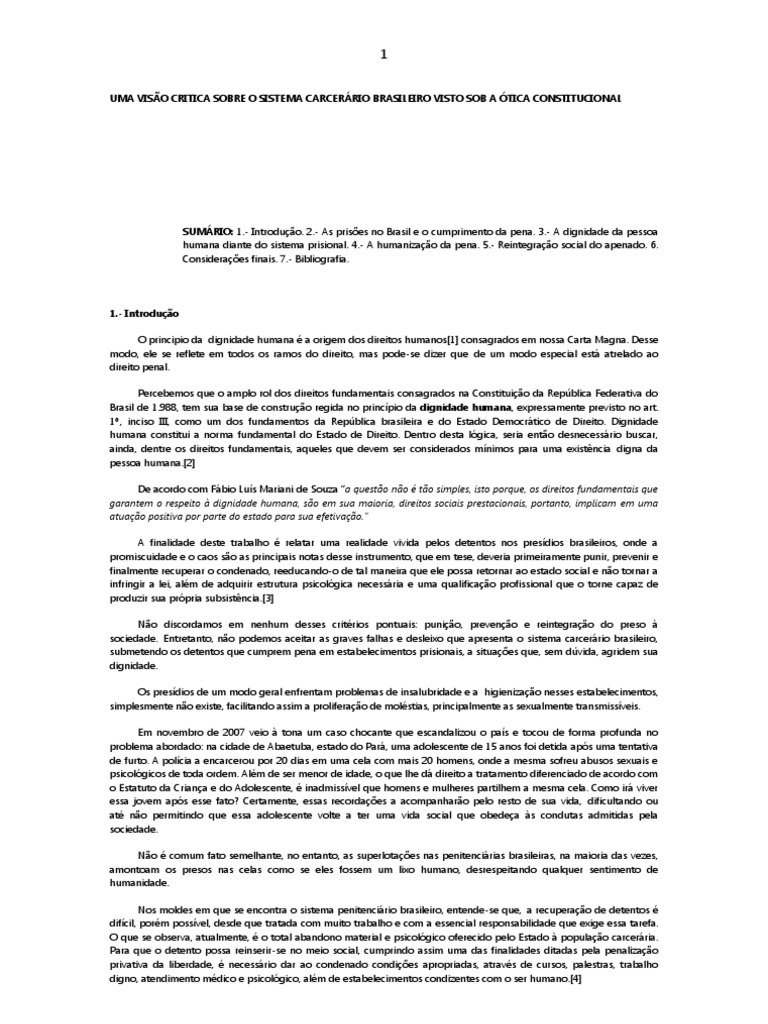 Redação Sistema Carcerário Brasileiro Problemas E Soluções