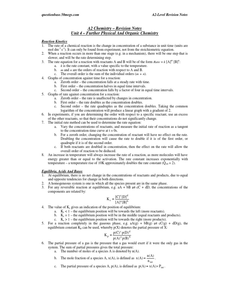 Edexcel Chemistry Unit 4 Notes | PDF | Technology & Engineering