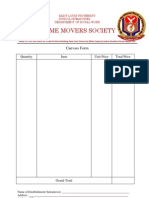 Prime Movers Society: Canvass Form