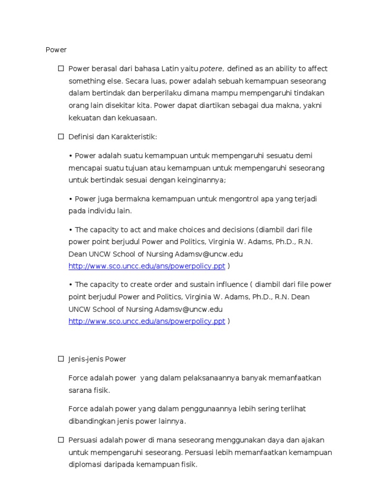 Definition of Power | PDF | Sains & Matematika