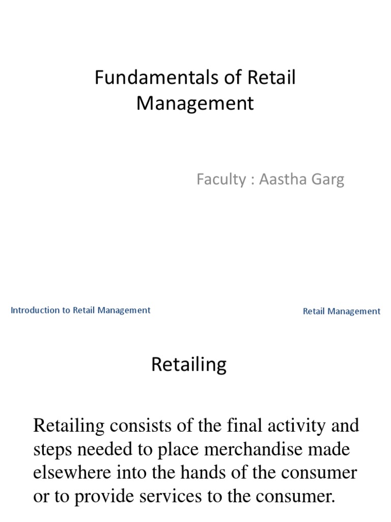 Fundamentals of Retail Management | PDF | Retail | Walmart