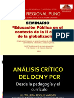 Análisi crítico del DCN y PCR (SUTEP Regional Puno, marzo de 2012)