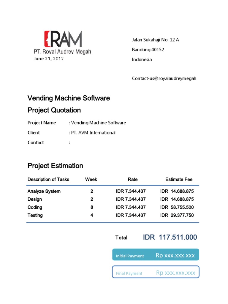 Vending Machine Software Quotation | PDF | Computers